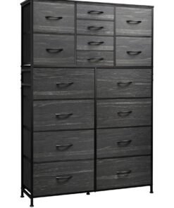 keke 16-drawer large size Fabric model For inside Home Bed Room Storage Cabinet Black Color 100cm