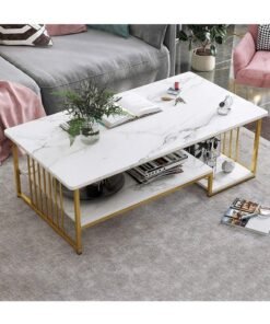 Coffee table, Apartment Villa Living Room Table 120x60x42cm Large Table Top Thick Side Table Marble Pattern Wooden Dining Table