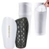HOMESTAR Soccer Shin Guards, Shin Pads and Sleeves with Optimized Insert Pocket, Protective Soccer Equipment, White