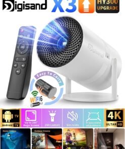 Digisand X3 Mini Portable Projector 5G Wifi  BT 5.2 Android 11 Projector 4K 1080P Ultra HD Support 13000 Lumens Horizontal Keystone Correction Auto Led Projector 180°Rotating Projector