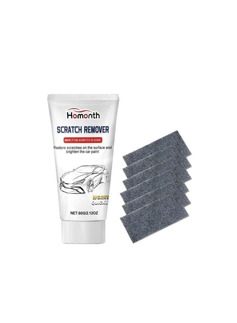 Homonth Nano Sparkle Cloth Car Polish Scratches Remover,6PCS Multi-Purpose Nano Magic Cloth Easy to Repair Small Scratched Water Spots Scratch Car Remover for All Car