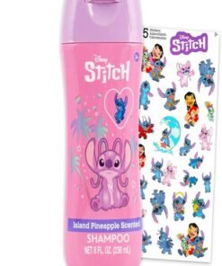 Disney Lilo and Stitch Bathroom Set for Kids - Bundle with Stitch 8 oz Shampoo Plus Stickers, More | Disney Bath Supplies for Children, Boys, Girls
