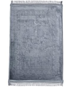 Fabienne Anti-Slip Velvet Top Prayer Mat Grey 80x120 cm