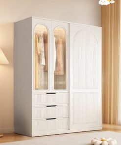 French light luxury cream simple wardrobe small apartment modern bedroom storage cabinet