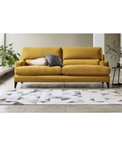 Modern Velvet Sofa - Mustard Yellow 3-Seater