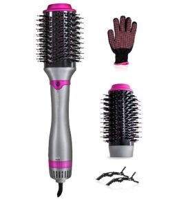 KinseiBeauty 4-In-1 Hot Air Brush, 1200W Electric Hair Dryer Brush with 2 Heads,  Hair Styler and Volumizer