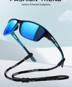 Alternative view of Sports Sunglasses Polarized Lenses, Cycling Sunglasses, Durable Ultra Light Cycling Glasses with Lanyard Case Glasses Case, Outdoor Sports Polarized Glasses, Windproof Sunglasses Blue/Black