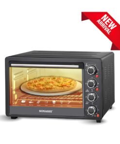 SONASHI 36L Electric Oven With Convection And Rotisserie Function| 1500 W| Perfect For Grilling, Toasting, And Roasting | 4 Knobs And Temperature 100 - 250 Degrees | 60 Minute Timer With Bell | Accessories: Bake Tray, Wire Rack, Tray Handle, Tong| STO-731 Black 1500 W STO-731 Black