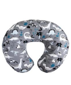Daytoyz Nursing Pillow Original Support, Gray DinosaursOriginal Newborn Nursing Feeding Pillow Essentials for Bottle and Breastfeeding Pillows with Removable Cover, Infant Support for Baby and Mom Cradle 0-24 Months