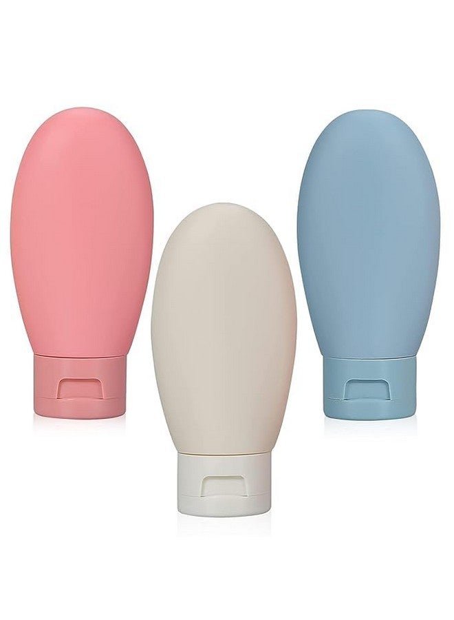 COALUES 3pcs 60ml Travel Bottles for Toiletries Refillable Plastic Travel Containers Dispenser with Lid Small Leak Proof Empty Squeeze Bottles Kit for Toiletries, Cream, Shampoo, Lotion