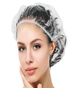 Auban 100PCS Disposable Shower Caps, Plastic Clear Hair Cap Large Thick Waterproof Bath Caps for Women, Hotel Travel Essentials Accessories Deep Conditioning Hair Care Cleaning Supplies(20.5")
