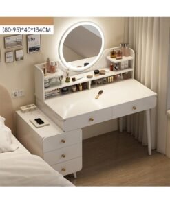keke Multifunctional Makeup Vanity Dressing Table with LED Mirror