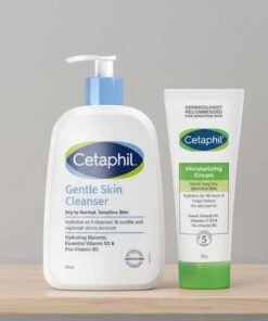 Cetaphil Dry, Sensitive Skin Daily Hydrating Niacinamide Value Set: Gentle Skin Cleanser 473ml + Moisturizing Cream 100g for Normal to Dry Sensitive Skin UAE official Pack