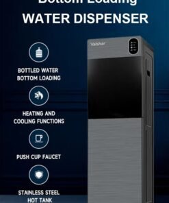Valshar Bottom Loading Water Dispenser| Normal, Hot and Cold Function, Compressor Cooling, And 3 Taps| Cold Temperature: 4-12 Degrees Celsius; Hot Temperature: 85-95 Degrees Celsius| Perfect For Home And Office| Metallic
