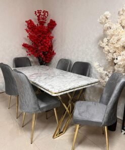 LHFHOMT 7 Seater Dining Room Sets 1 Table With 6 Chairs (160 x 80 x 70 cm) dining Table Sets