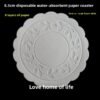 In Stock 7-10cm Hotel Supplies Disposable Absorbent Paper Coasters Pure White Round Embossed Ashtray Paper Pad