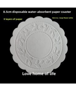 In Stock 7-10cm Hotel Supplies Disposable Absorbent Paper Coasters Pure White Round Embossed Ashtray Paper Pad