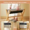 XiuWoo Multifunctional  Foldable Wood Foot Stool, Ottoman Foot Rest, Under Desk Footrest with Removable Soft Foot Rest Pad for Home, Office