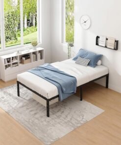 RATSAW Twin Bed Frame 202 x 95cm Metal Platform Bed Frame Mattress Foundation with Steel Slat Support Under Foundation Storage No Box Spring Needed Easy Assembly