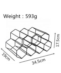 1pcs Hexagon 9 Bottle Wine Holder Display Modern Metal Honeycomb Wine Rack Wine Bottle Storage Beehive Tabletop Wine Rack