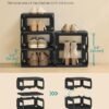 SONGMICS Shoe Rack, Shoe Organizer, 12 Shelves, Shoe Storage, Narrow Shoe Shelf, Open Shelf for Entryway, Living Room, Bathroom, Space-Saving, Ink Black - 61 x 84.1 cm