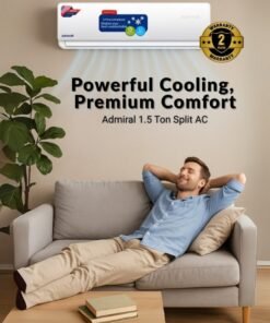 Admiral 1.5 Ton Split Air Conditioner | Heat And Cool Function | 18,000 Btu Capacity | T1 Rotary Compressor For Reliable Performance | R410A Eco-Friendly Refrigerant | Quiet Operation | Made In India | Ad18Kt1Hc White AD18KT1HC White