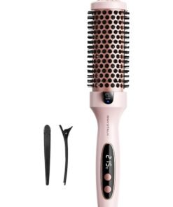 wavytalk Thermal Brush, Blowout Boost 1.5 inch Heated Round Brush for Blowout Look, Dual Voltage, Pink, Sakura, Tourmaline Ceramic, Negative Ion Technology, 5 Temperature Settings, Less Damage