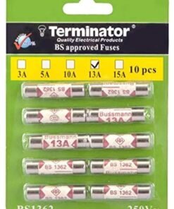 Terminator 10-Piece Porcelain Ceramic Fuse 13A Set White 10x10x10cm