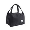 CYTHERIA Insulated Canvas Tote Lunch Bag Cotton Black 23 x18 x 15cm