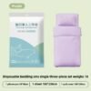 Hotel Disposable Bed Sheet Four-piece Quilt Cover Pillowcase Quilt Cover Travel Travel Double Bed Supplies Dirty Thickened-Color:Single Purple Three-piece Set