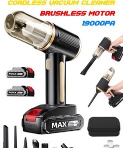 Mi VAZA Car Cordless Vacuum Cleaner - Brushless Motor - 19000Pa Portable Electric Broom - Comes With Storage Bag and Two Batteries - Air Blow - Inflator - Handheld Vacuum Cleaner -  Suitable for Home, Office, Kitchen, Outdoor