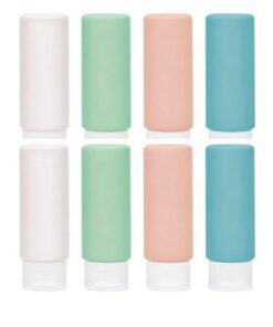 Travel Bottles Set for Toiletries 8 Packs 50ml 1.7oz Squeeze Bottle Travel Size Container Kit Portable Leak Proof Refillable Cosmetic Airplane Essential Shampoo Conditioner Body Lotion Shower Gel