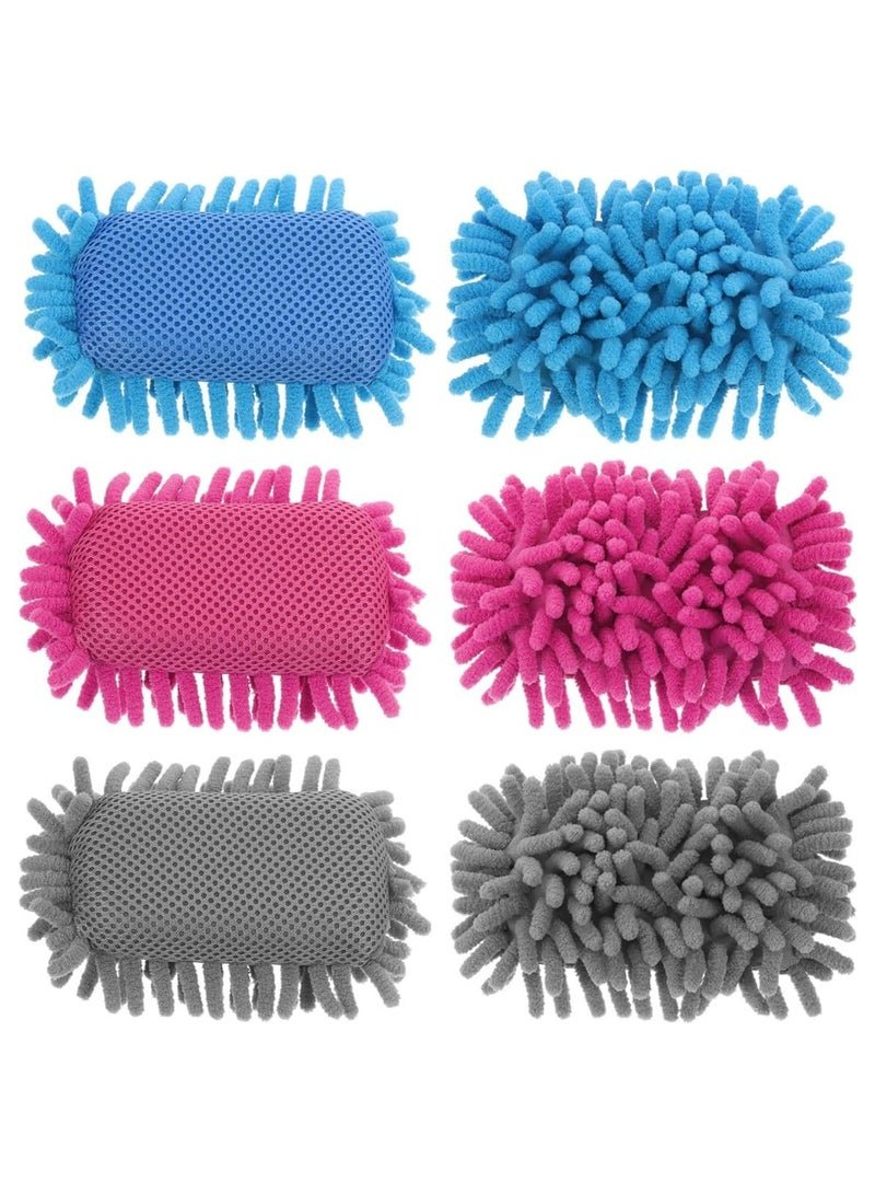 Oasisgalore 6PCS Microfiber Shag White Board Eraser, Washable Whiteboard Eraser & Cleaner for Markers & Chalk, Classroom & Office