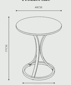 Kutis 1-Piece Small Side Table Coffee Table Nordic Sofa Side Cabinet Living Room Home Round Table End Table 40x35x57 cm - Image 4