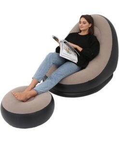 MOMENT Inflatable Sofa, 116 X 98 X 83Cm Inflatable Lounge Chair, Air Couch Footrest, Lazy Necessity Furniture, Gaming Reading & Movie Watching Lounger, Outdoor Travel Camping Picnic