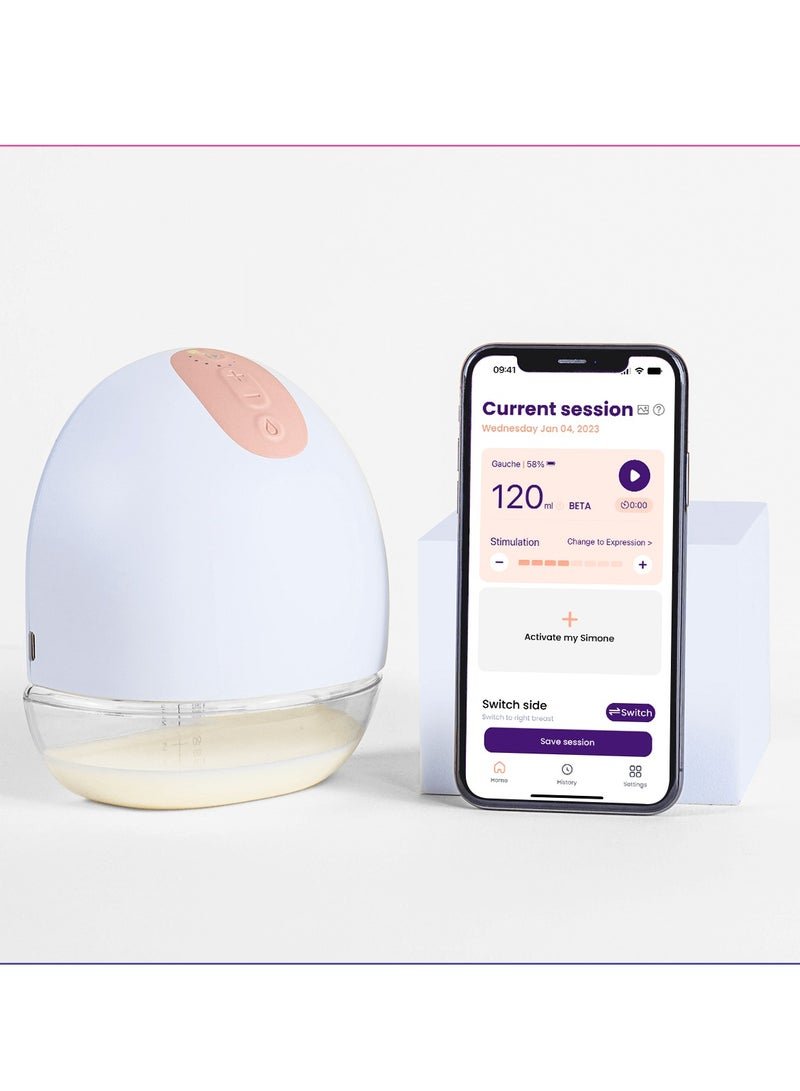 PERIFIT Breast Pump, Wireless Electric Portable Breast Pump with 2 Modes & 8 Levels, Wearable & Hands-free, Extremely Silent, Fully Mobile App Integrated, 5 Sizes Available, 160ml, French Brand