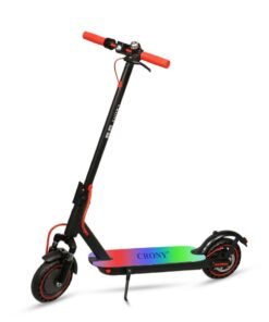 Crony M365 7 Colors E-Scooter 250W Motor, 25-45KM/H Speed, 10-25KM Range, Front Suspension, Durable Honeycomb Tires,Smart App Control,Aluminum Alloy Frame, 100KG Max Load, 36V/7.8AH Battery,Easy Folding, LED Light Base, Commuter Electric Scooter for Adults & Kids, Portable, Lightweight Design, Durable Honeycomb Tires, Bluetooth Connectivity, Ideal for Daily Commute & Leisure Rides, 3-5 Hours Charging Time, Normal/Disc Brakes, IPX4 Waterproof, 7 Colors LED Deck Lights，Red