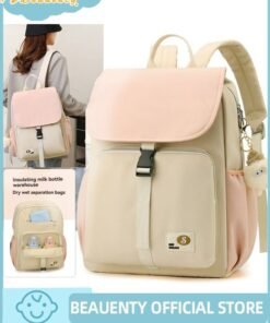 Beauenty Diaper Bag Backpack - Waterproof Changing Tote, Multi-Function Travel Portable Bassinet, Large Capacity Mommy Bag for Baby