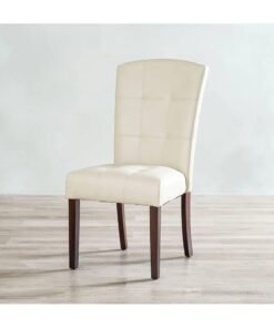 DANUBE HOME Brody Set Of 2 Dining Chair Strong and Sturdy Kitchen Dining Chairs Modern Design Furniture For Home Living Room Dining Room L 53.34 x W 67.31 x H 104.14 cm-Beige / Dark Walnut