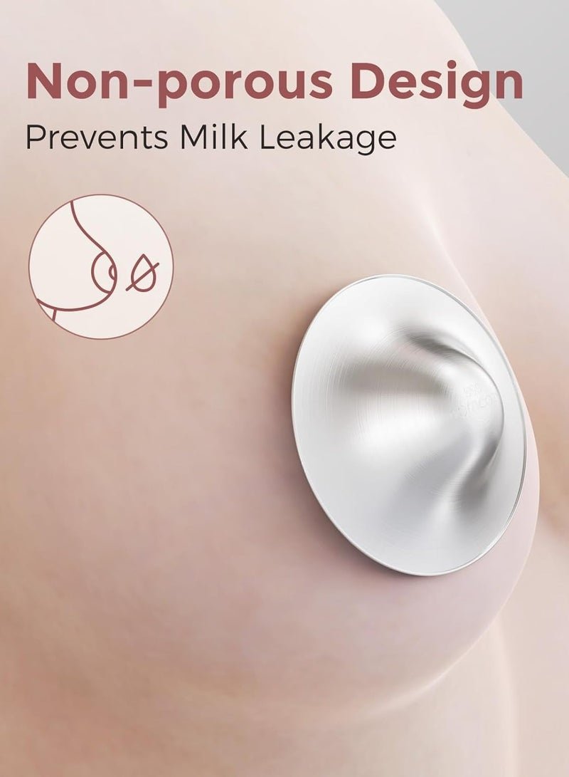 Momcozy 999 Silver Nursing Cups, Hole-Free Design, 999 Silver Nipple Shields, Breastfeeding Essentials, Silver Nipple Shields for Breastfeeding Newborns, Metal Nipple Shields - Image 3