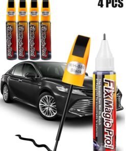 HY Touch Up Paint for Cars, 4 Pcs Black Car Paint Scratch Repair, Two-in-One Car Paint Scratch Repair, Car Scratch Remover Pen, Automotive Touch Up Paint Pen to Repair Car Paint Scratches