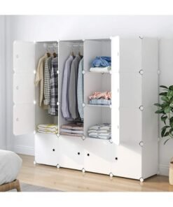 DubaiGallery Modular Wardrobe, Modular Shelves, Modular Clothes Organizer Wardrobe for Home, Storage Shelf for Bedroom, 16 Modules