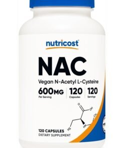 Nutricost N-Acetyl L-Cysteine (NAC) 600mg, 120 Vegetarian Capsules - Non-GMO, Gluten Free, Vegetarian Caps