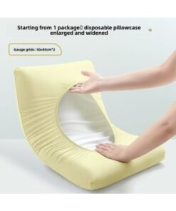 Going Out Universal Disposable Pillowcase Travel Pillowcase Elastic Increased Thickened Travel Hotel Supplies Travel Pillow Towel-Color:Almond Yellow (50*85cm*2) Two In A Pack