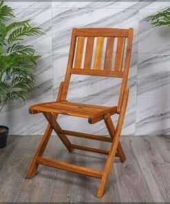 Alternative view of Wooden Folding Chair – Patio Wooden Relaxing Chairs – Wood Foldable Chair For Home Indoor Outdoor Garden Balcony Lawn Poolside Terrace Use