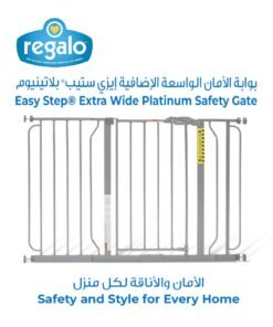 Regalo Easy Step Extra Wide Baby Safety Gate | 73.66-124.46 CM (29-49) Inches Wide | 76.2CM (30 Inches) Tall | Sturdy Metal | Pressure Mounted | One-Hand Walk-Thru | For Kids & Pets