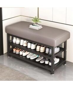 Alternative view of LINGWEI Heavy Duty 2-Layer Shoe Rack with Cushion Seat Shoe Organizer Bench Modern Entryway Shoe Cabinet