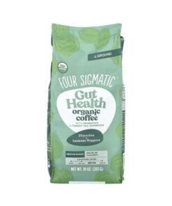 Four Sigmatic, Gut Health, Organic Coffee with Probiotics and Turkey Tail Mushroom, Ground, Medium Roast, 10 oz (283 g)
