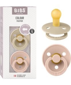 BIBS Pack of 2 Bpa - Free Natural Rubber Baby Pacifier, Made In Denmark (0 - 6 Months , Blush/Vanilla)