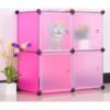 DubaiGallery Plastic Folding Wardrobe Bedroom Simple Cabinet Space Saving Storage Shelves Portable Furniture 4Cabinet